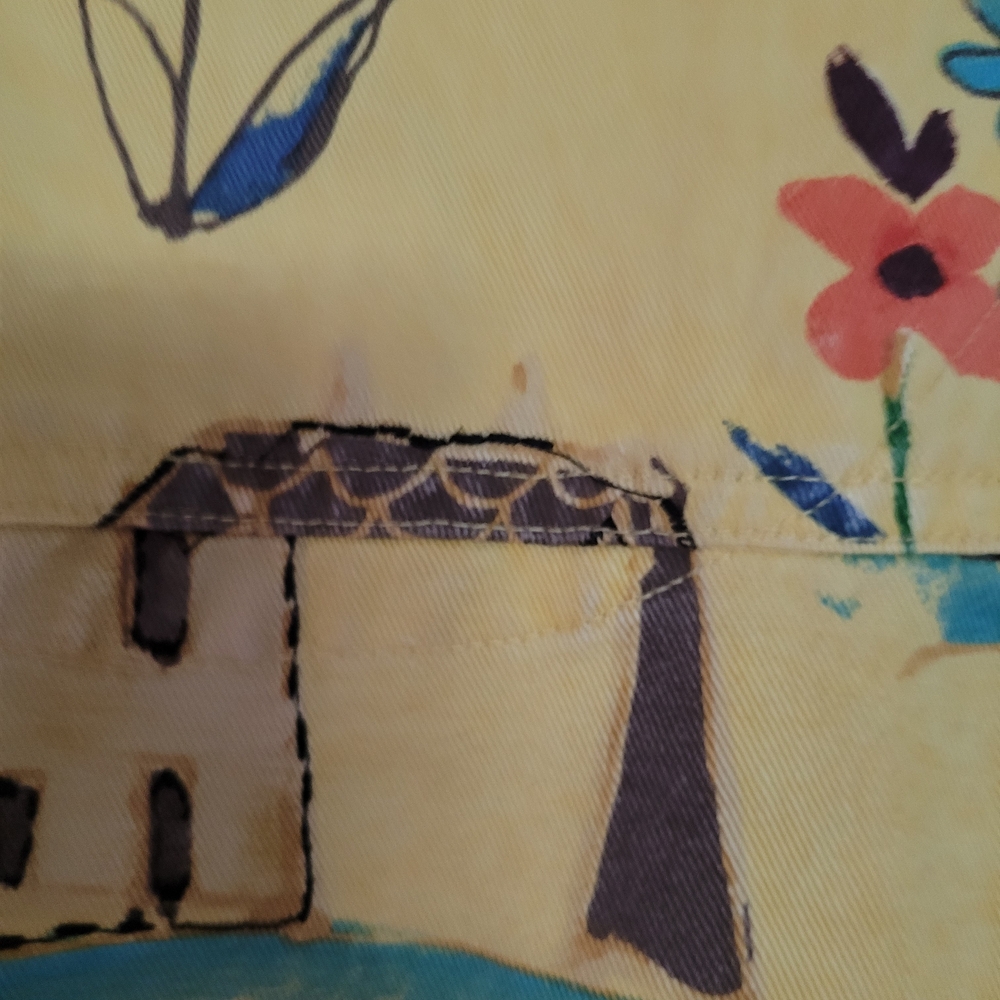 Chico's Yellow Jacket with Floral and House Print - Picture 5 of 8